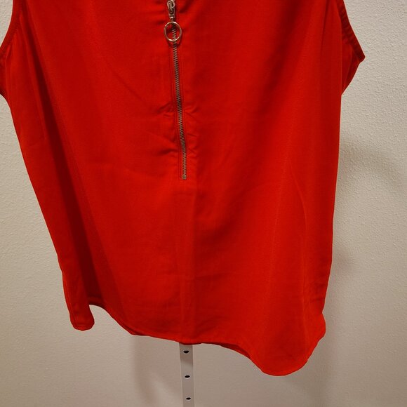 Apt. 9 Women's Red Tank Top with Zipper in Front Size Medium Polyester - Picture 4 of 11